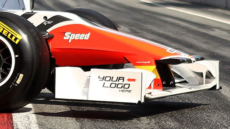 Illustration for article titled This sponsor-less F1 car is plastered with fake ads